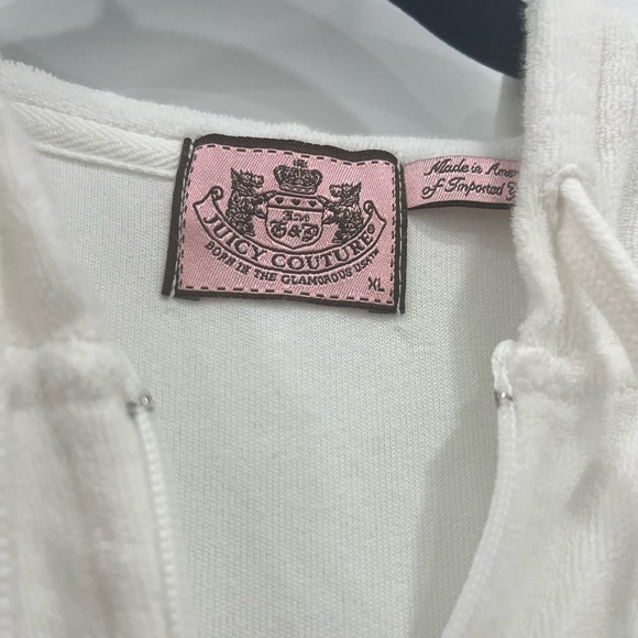 JUICY COUTURE WHITE TERRY ZIPUP HOODIE - Picture 7 of 9